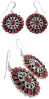 Red Oyster Shell Authentic Sterling Silver Link Necklace Earrings Set NS28711
